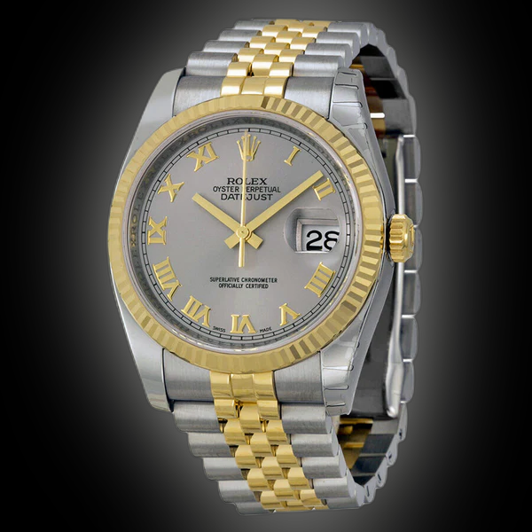 Rolex Datejust 36 116233 Grey Dial, 18K Yellow Gold, Oyster